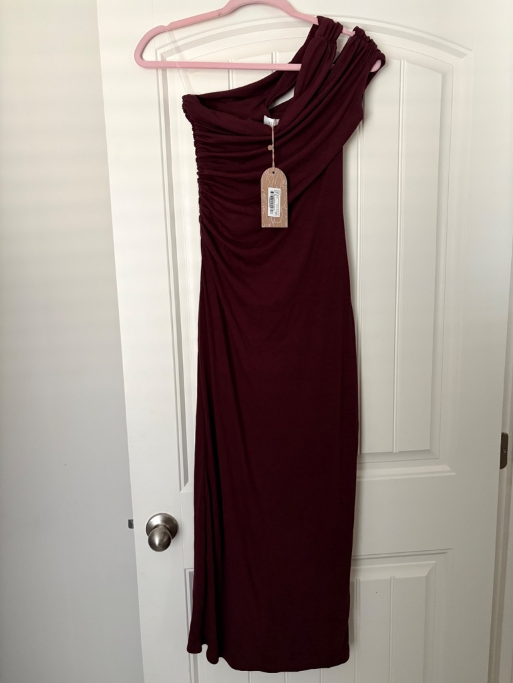 Anastasia One Shoulder Modal Midi Dress - Mahogany - Picture 3 of 3